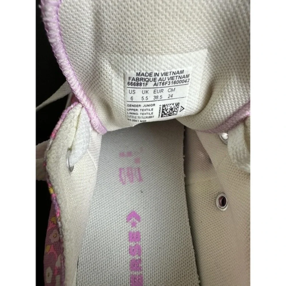 Converse CTAS‎ Ox Peony Pink Floral Sneakers Child Girls US 6 JS